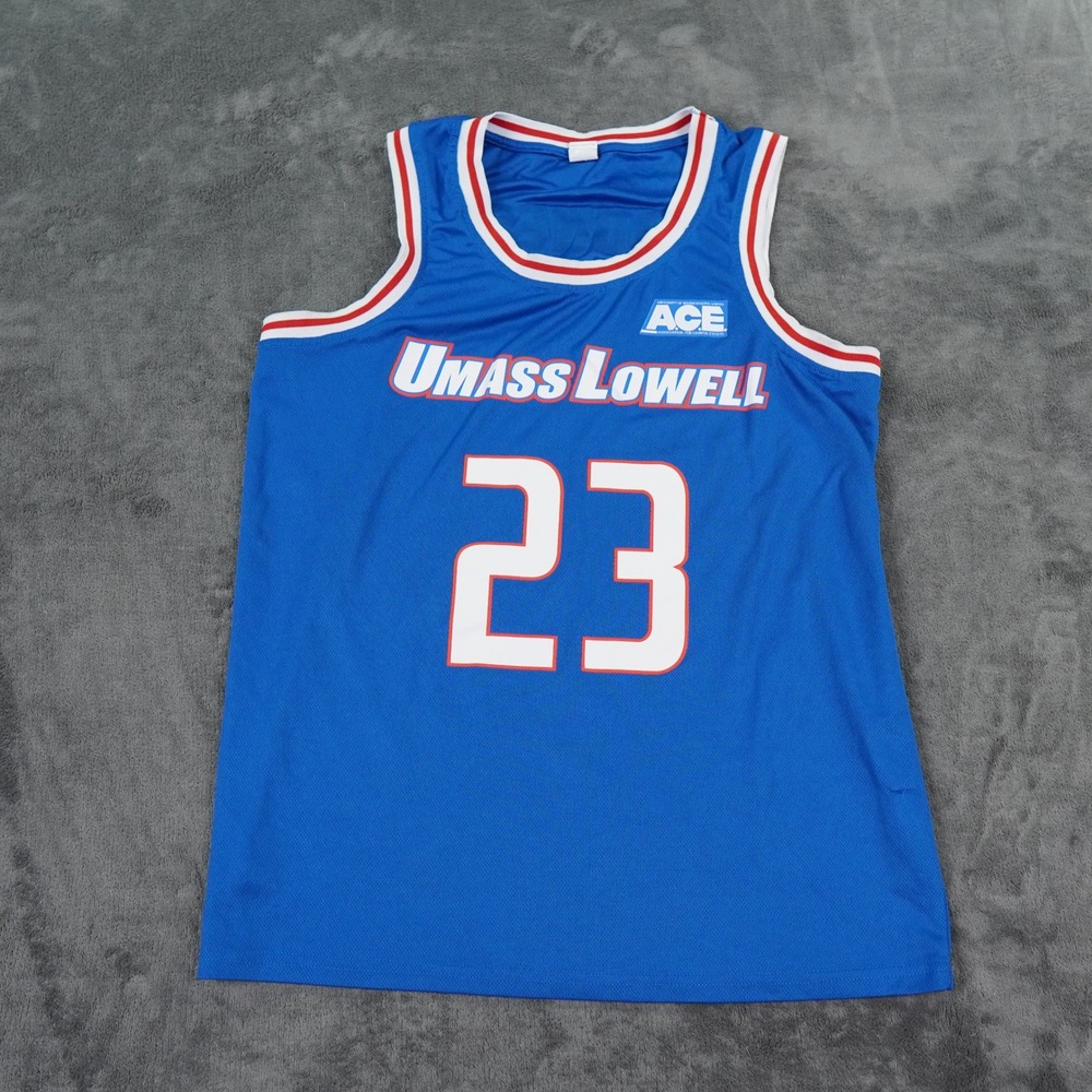 UMass Lowell ACE Basketball Brands Basketball Jersey Mens L Blue Madness 23 Mesh